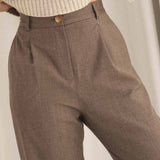 NAZ Mara Trousers in Beige. Made with 100% wool. Produced ethically in Portugal.