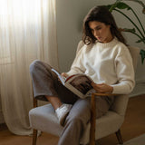 NAZ Zoe Trousers in Beige. Made with 100% Wool. Produced ethically in Portugal.