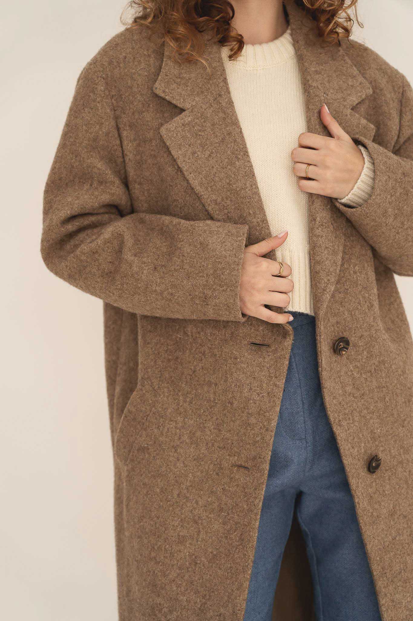 Sustainable Wool Women Overcoat Naz