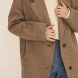 NAZ Noah Overcoat in Camel. Made with 100% Undyed Wool. Produced ethically in Portugal.