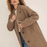 NAZ Noah Overcoat in Camel. Made with 100% Undyed Wool. Produced ethically in Portugal.