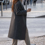 NAZ Noah Overcoat in Grey. Made with 100% Undyed Wool. Produced ethically in Portugal.