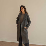 NAZ Noah Overcoat in Grey. Made with 100% Undyed Wool. Produced ethically in Portugal.