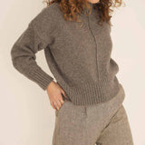 NAZ Emma Sweater in Brown. Made with 50% Recycled Aplaca and 50% Recycled Wool. Produced ethically in Portugal.