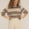 NAZ Mia Striped Sweater in Beige. Made with Recycled Polyamide and Wool. Produced ethically in Portugal.