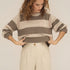 NAZ Mia Striped Sweater in Beige. Made with Recycled Polyamide and Wool. Produced ethically in Portugal.