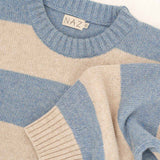 NAZ Mia Striped Sweater in Blue. Made with Recycled Polyamide and Wool. Produced ethically in Portugal.