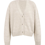 NAZ Sophia Knit Cardigan in Beige. Made with Recycled Polyamide and Wool. Produced ethically in Portugal.