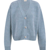 NAZ Sophia Knit Cardigan in Blue. Made with Recycled Polyamide and Wool. Produced ethically in Portugal.