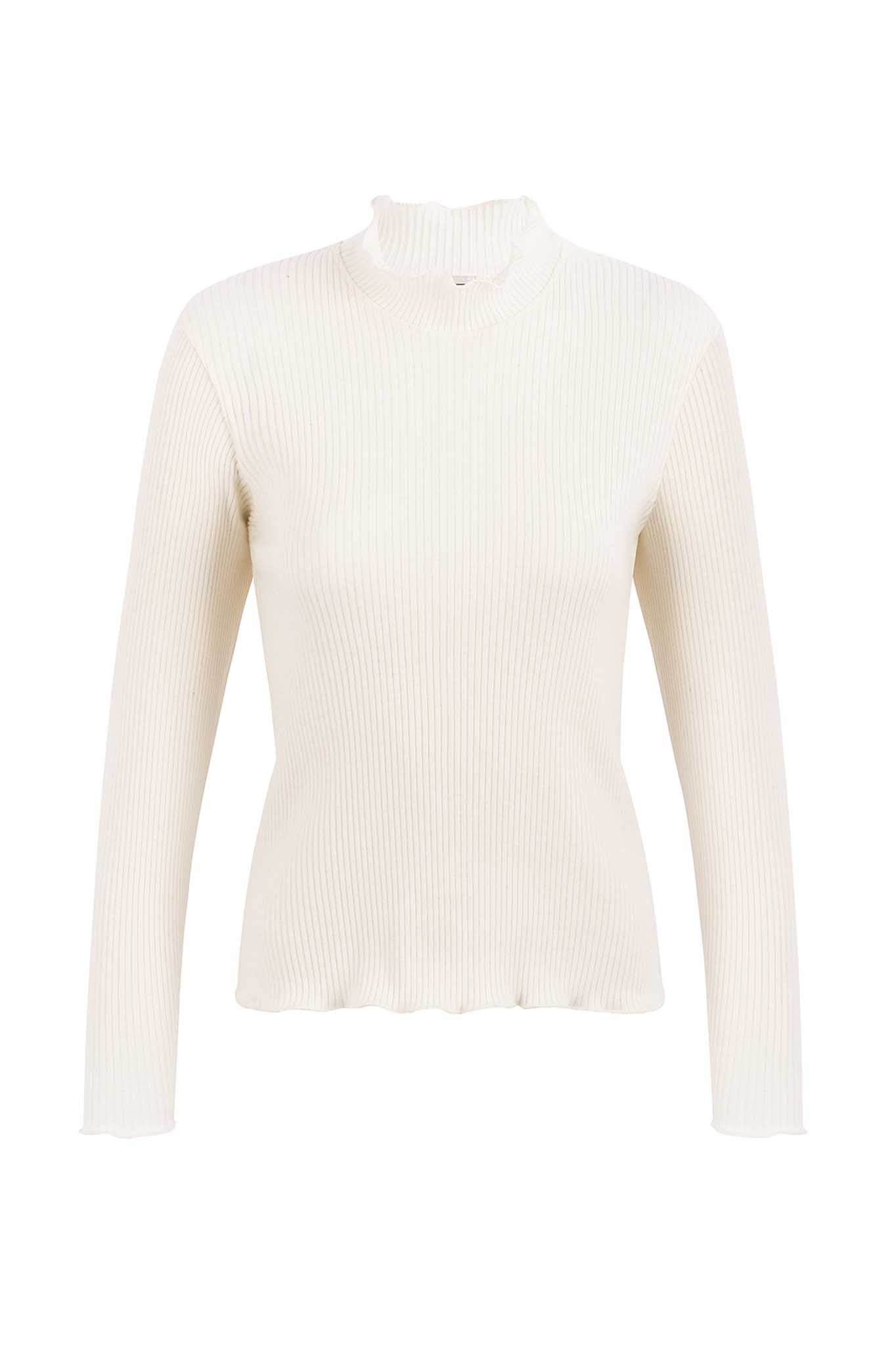 NAZ Ava Turtleneck in White. Made with 100% Deadstock Cotton. Produced ethically in Portugal.