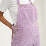 Naz women's corduroy overalls in lilac with elastic on the back. Made in Portugal. 