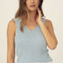 naz women cotton sleeveless knit light blue top spring 