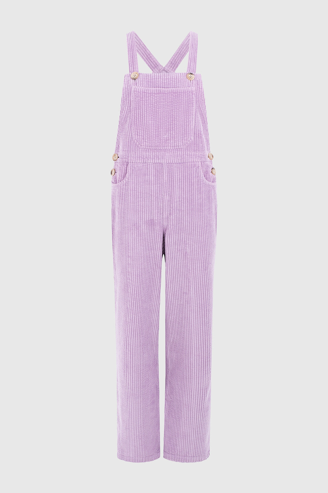 Naz women's corduroy cotton overalls in lilac. Made in Portugal.