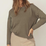 naz recycled cotton women crewneck in sage green spring