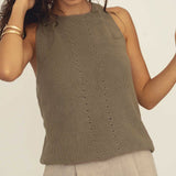 Naz women's summer top with a halter neck. Cotton blend. Made with a mix of recycled and conventional cotton. 