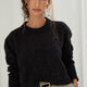 Naz women's sustainable alpaca and wool sweater made from 100% recycled fibers in black. Made in Portugal.