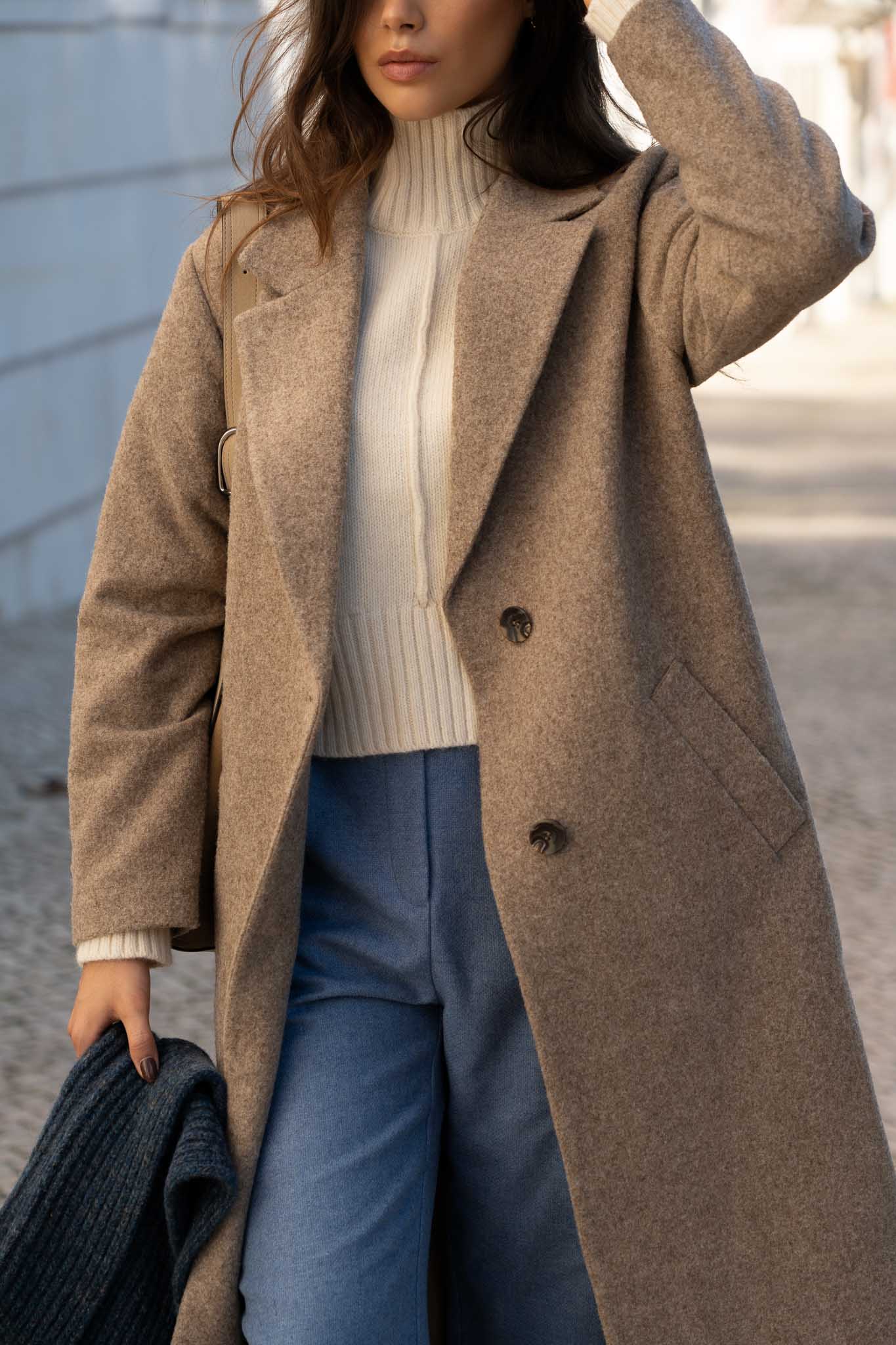 Sustainable Wool Women Overcoat