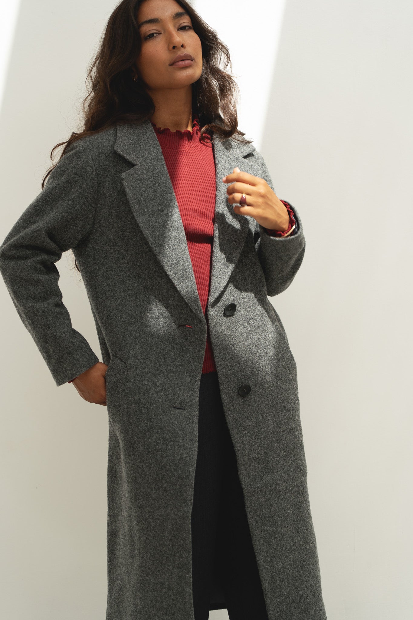 Classic Tailored Undyed Wool Overcoat