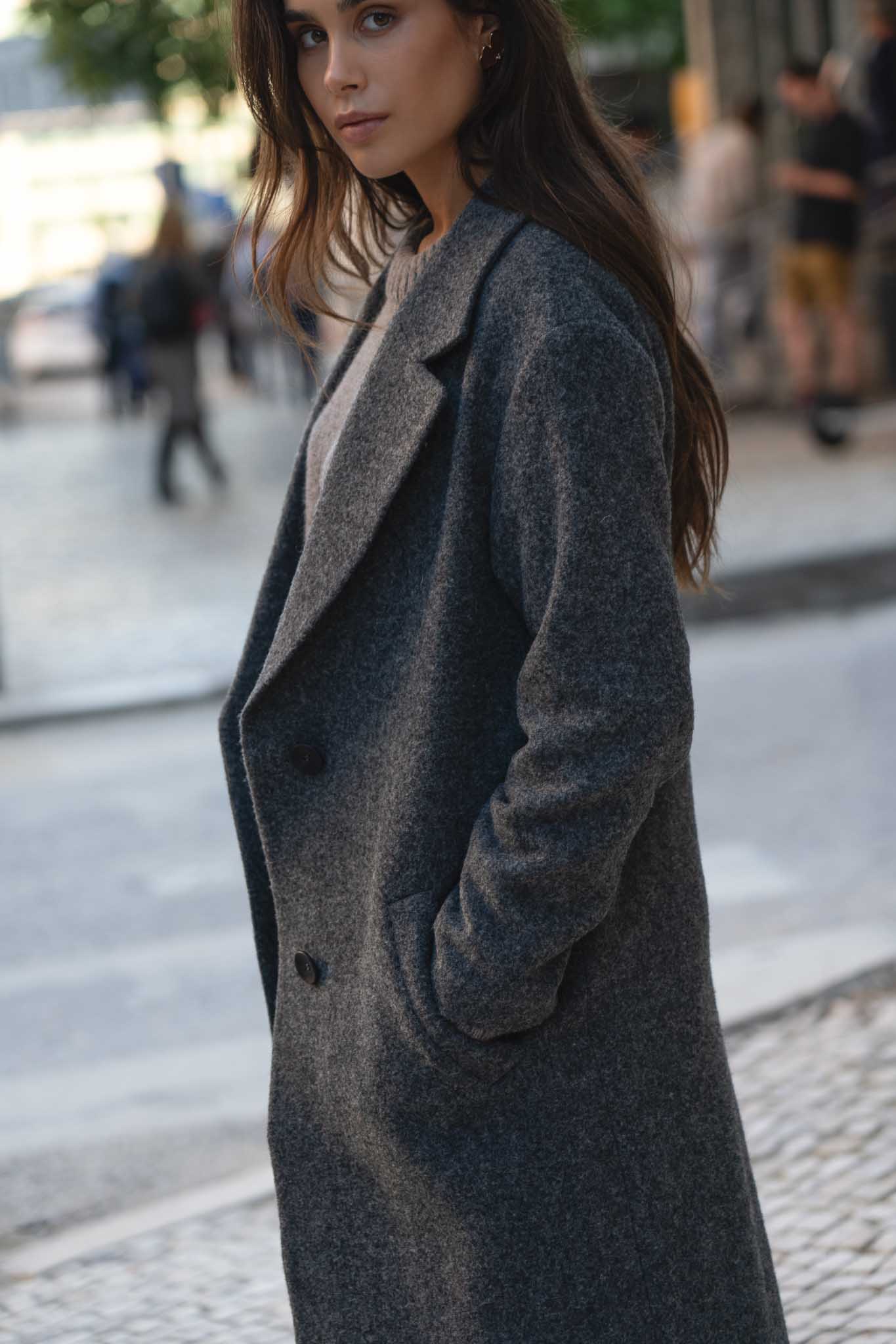Noah Grey Wool Overcoat - Näz - Sustainable Fashion Made in Portugal