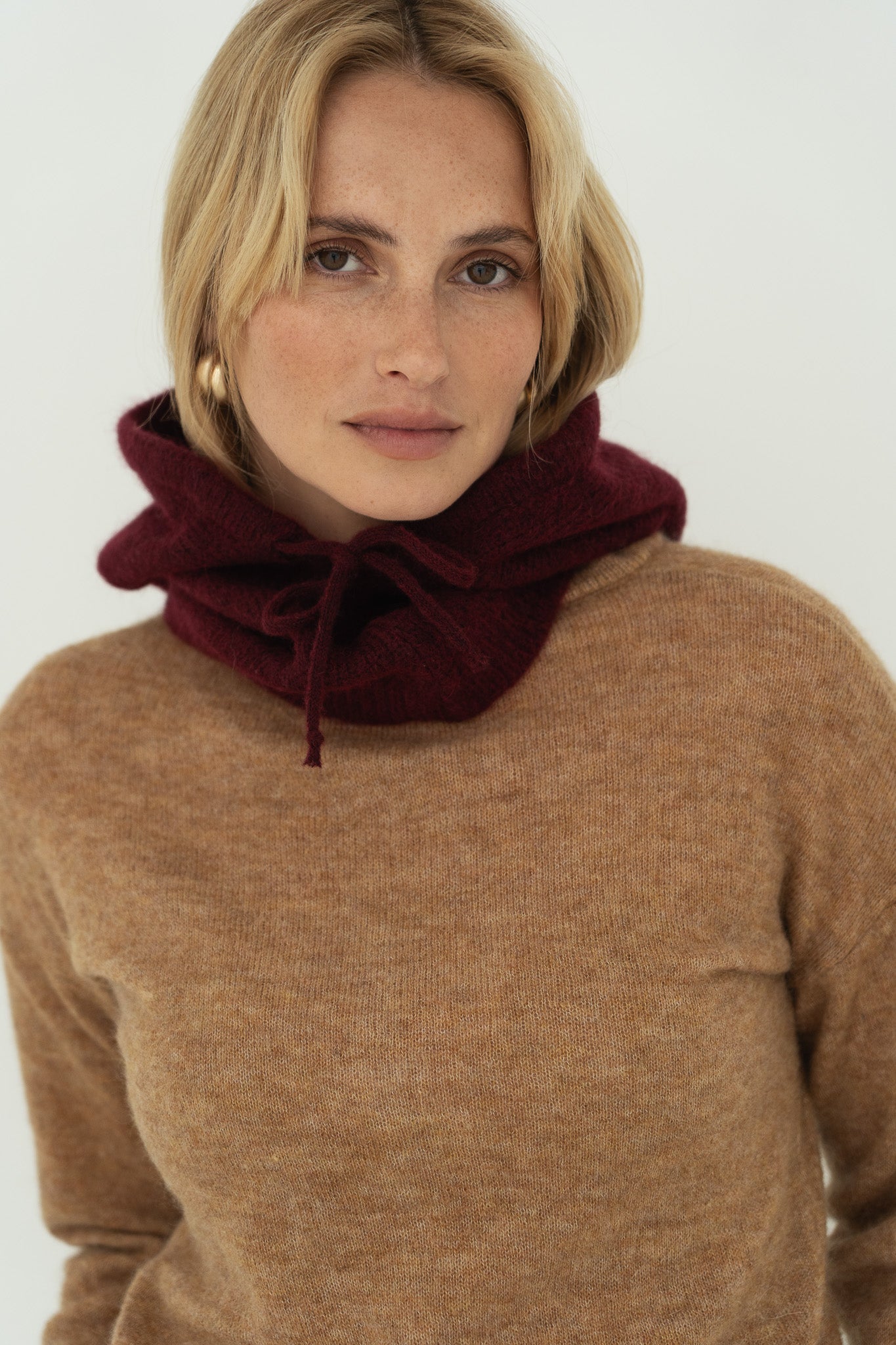 Rose Bordeaux Balaclava - Näz-Sustainable Fashion Made in Portugal