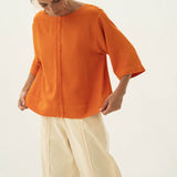 Sari Orange Tencel Top - Näz - Sustainable Fashion Made in Portugal