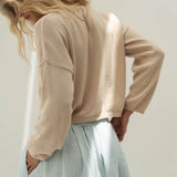 Sofie Beige Cotton Sweater - Näz - Sustainable Fashion Made in Portugal