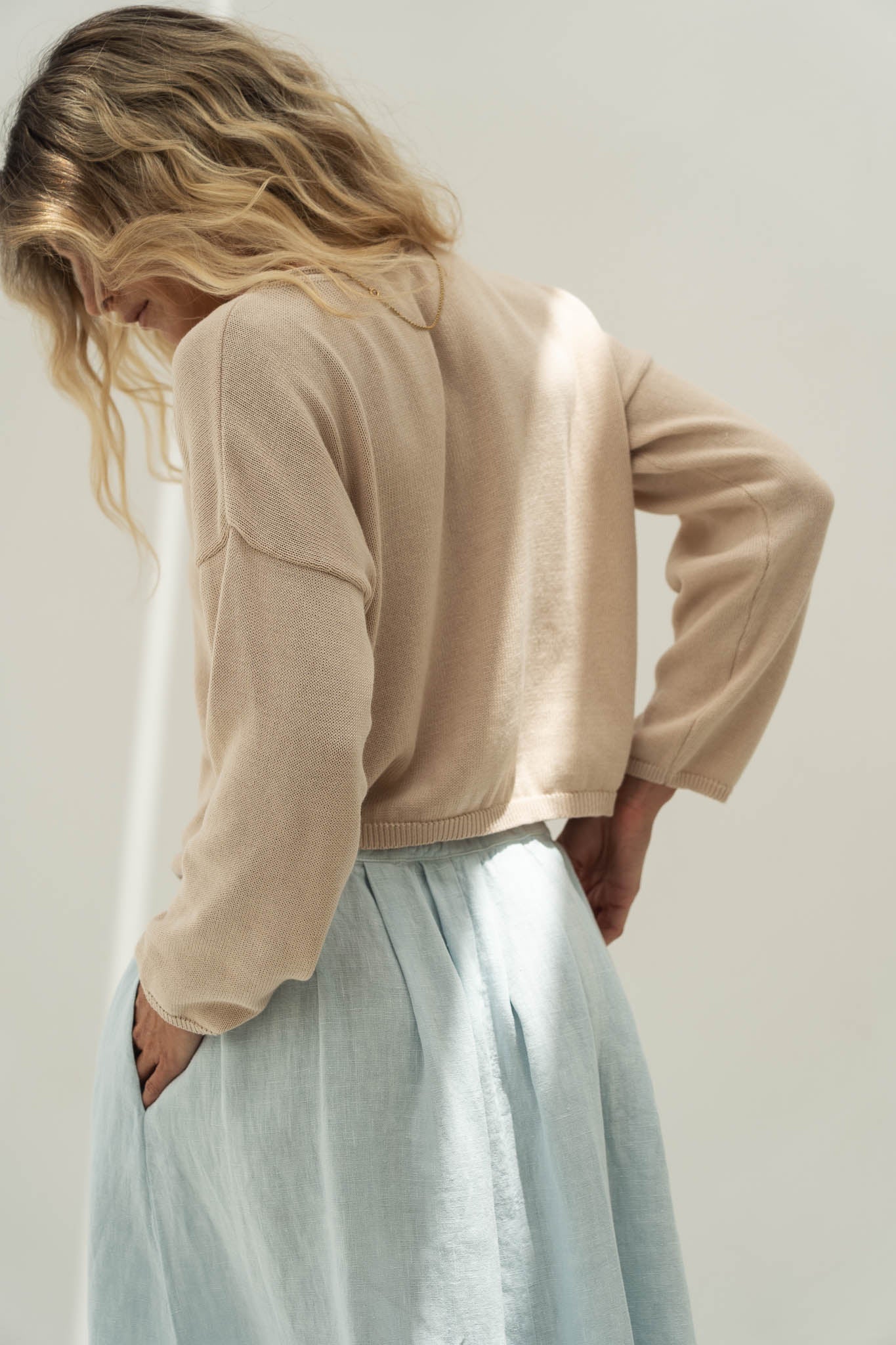 Sofie Beige Cotton Sweater - Näz - Sustainable Fashion Made in Portugal