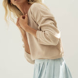 Sofie Beige Cotton Sweater - Näz - Sustainable Fashion Made in Portugal