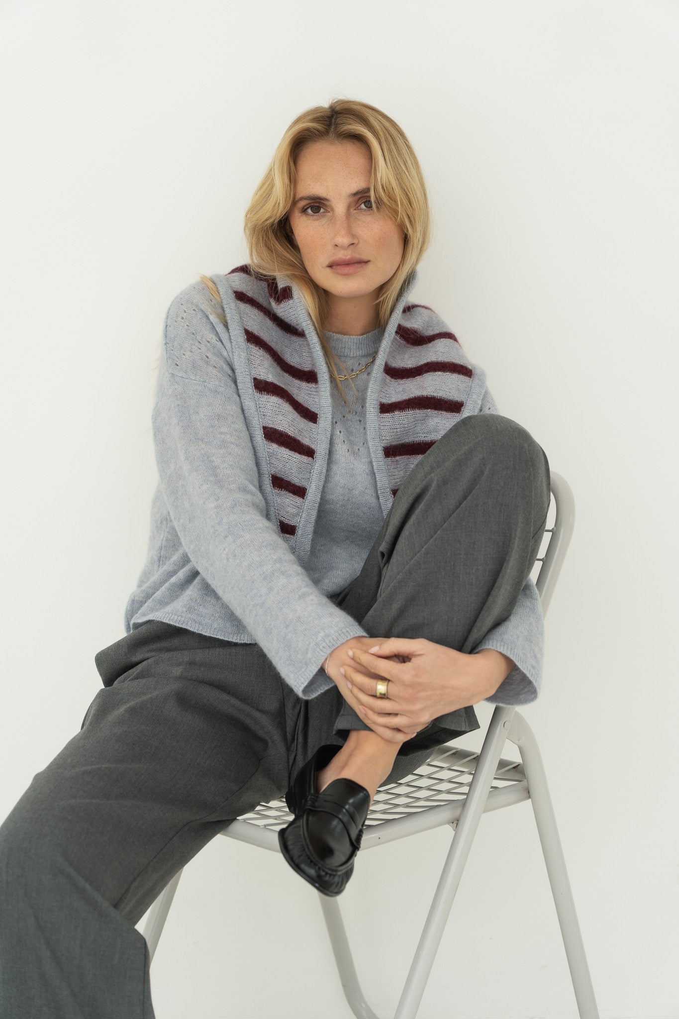 Sofie Blue Alpaca Sweater - Näz-Sustainable Fashion Made in Portugal