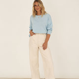 Sofie Blue Cotton Sweater - Näz - Sustainable Fashion Made in Portugal