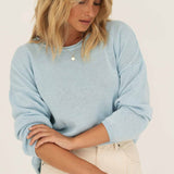 Sofie Blue Cotton Sweater - Näz - Sustainable Fashion Made in Portugal