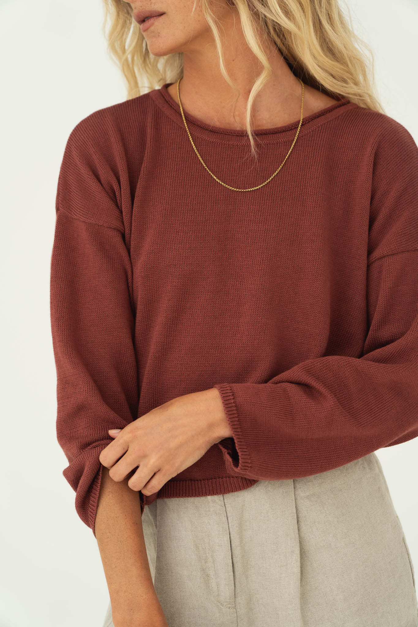 Sustainable Cotton Sweater in Blush