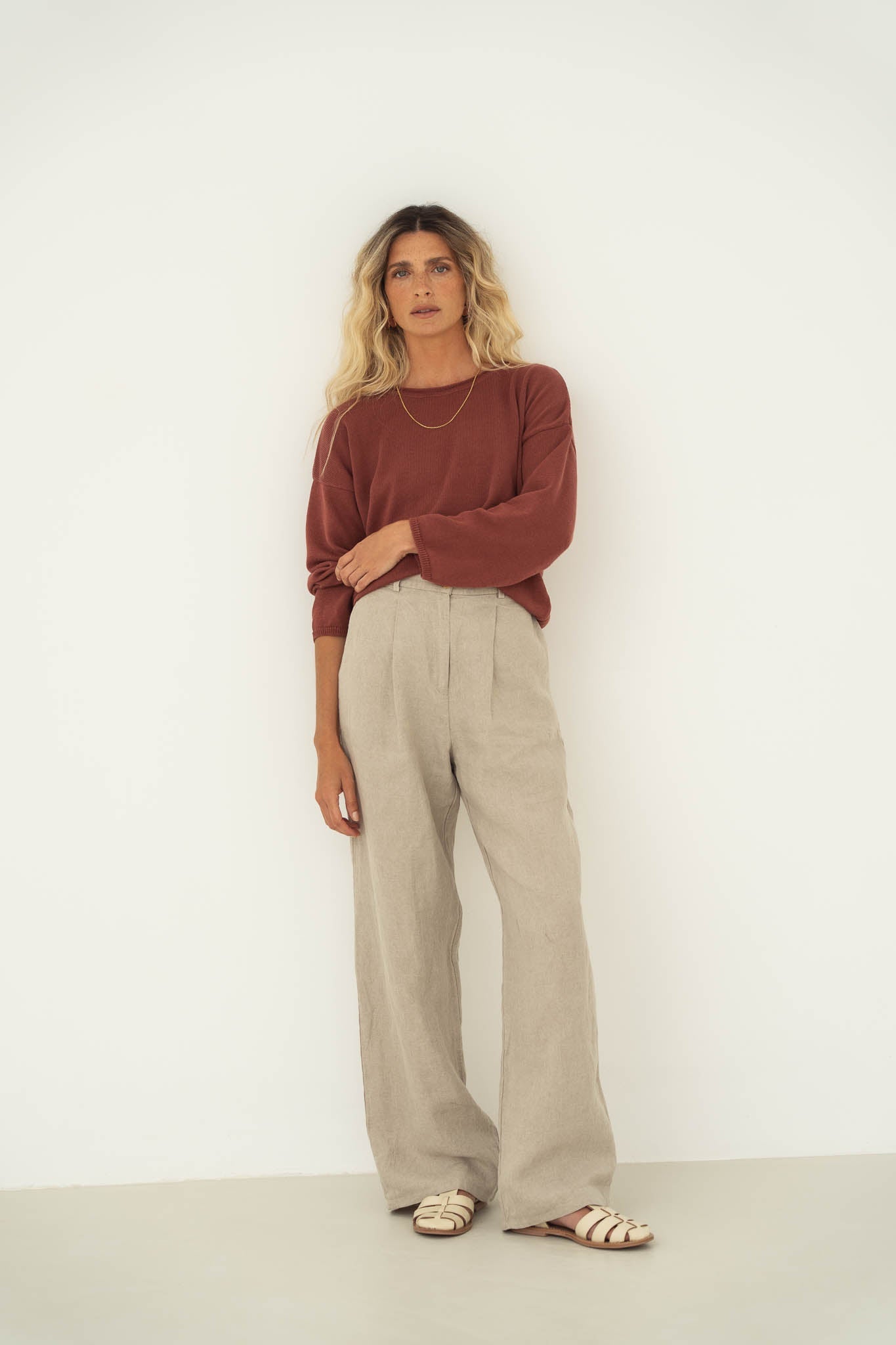 Sofie Blush Cotton Sweater - Näz - Sustainable Fashion Made in Portugal