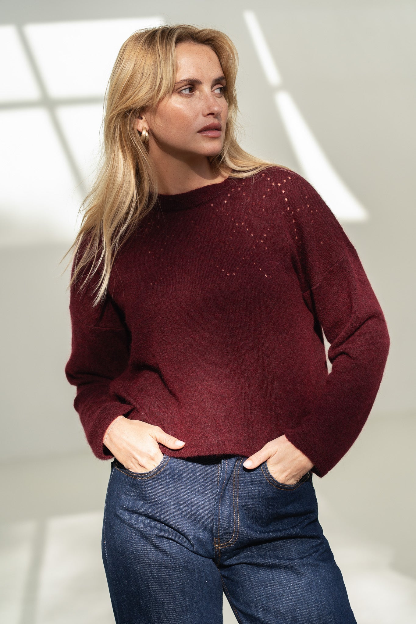 Sofie Bordeaux Alpaca Sweater - Näz-Sustainable Fashion Made in Portugal