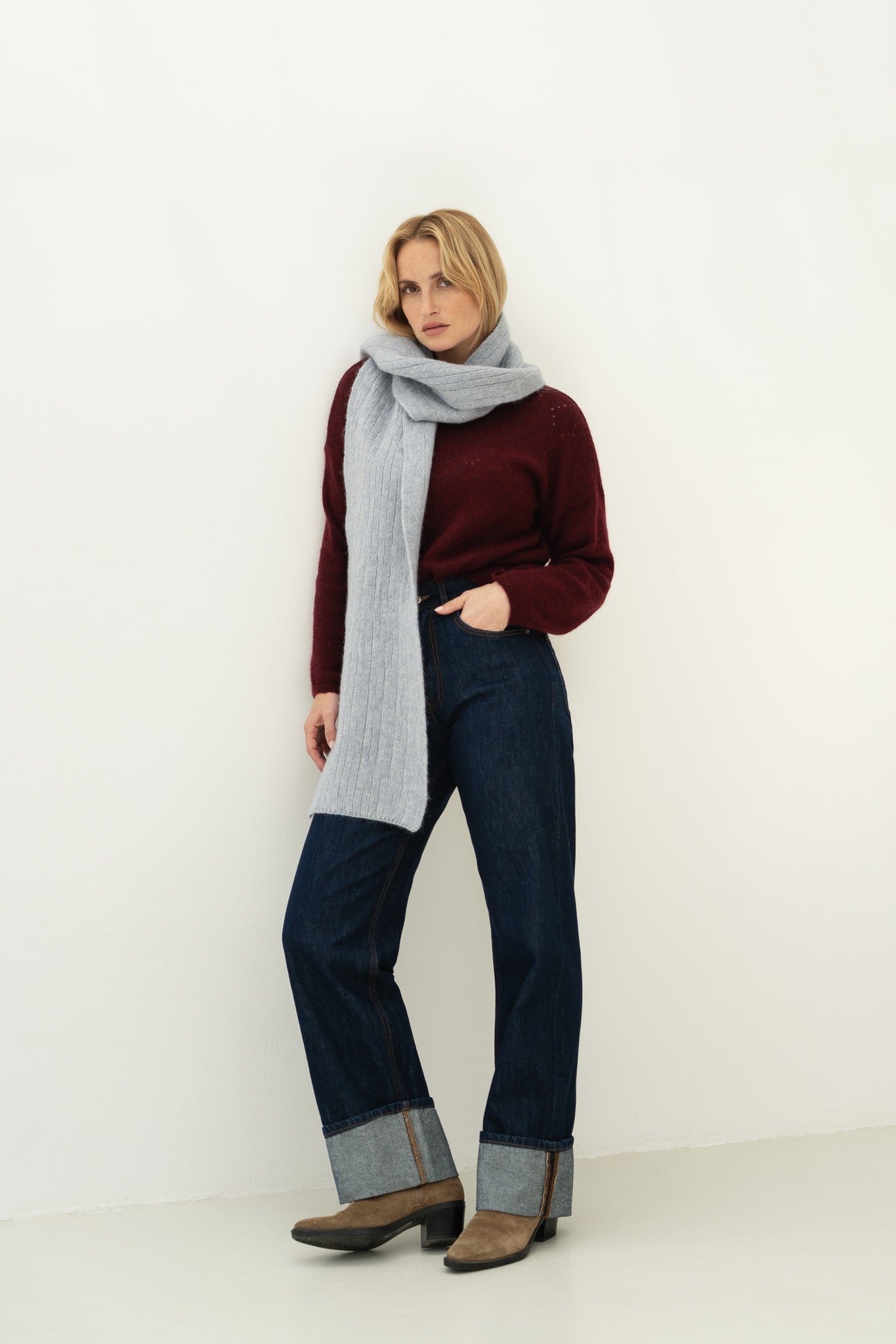Sofie Bordeaux Alpaca Sweater - Näz-Sustainable Fashion Made in Portugal