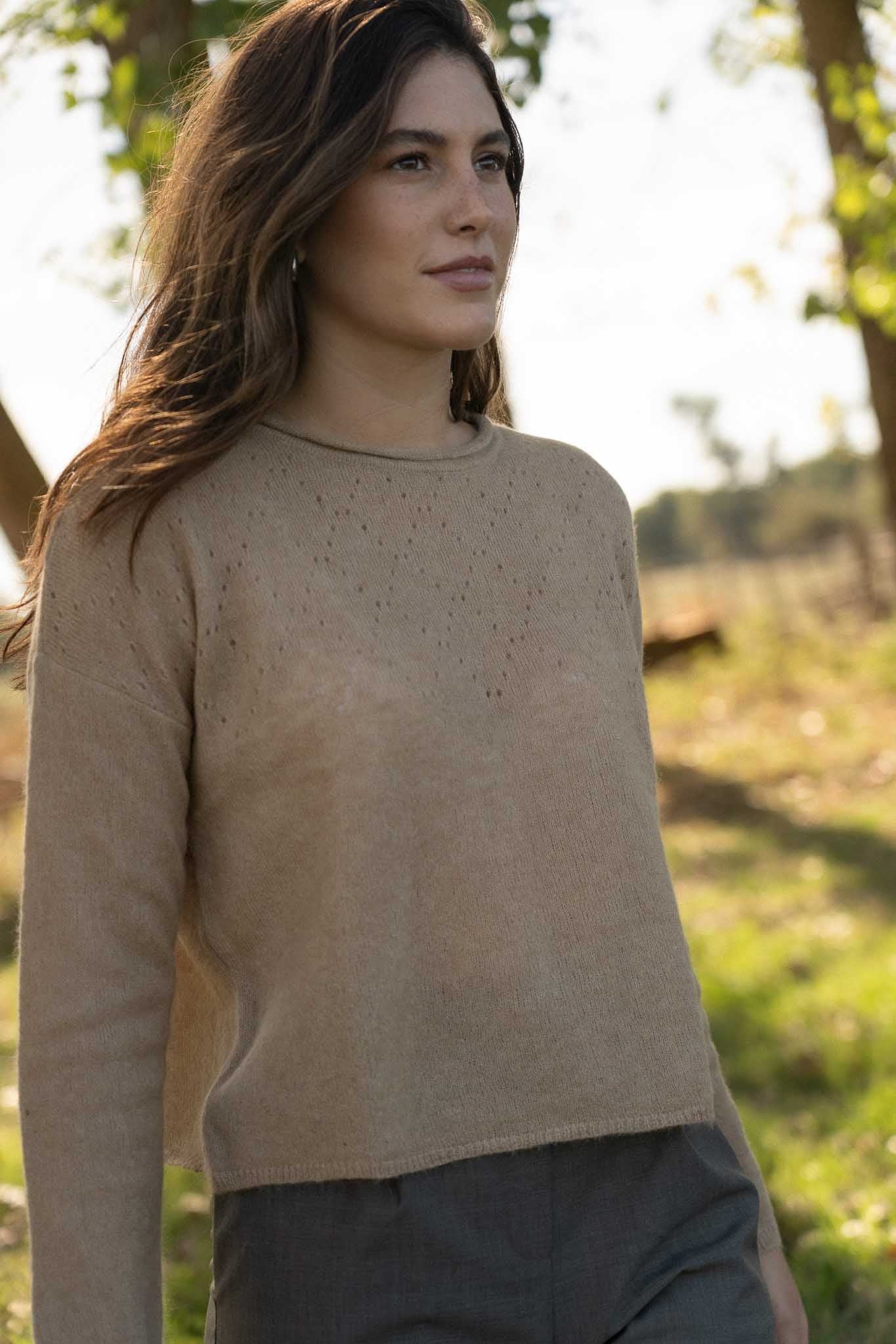 Sofie Camel Alpaca Sweater - Näz-Sustainable Fashion Made in Portugal