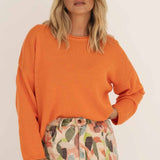 Sofie Orange Cotton Sweater - Näz - Sustainable Fashion Made in Portugal
