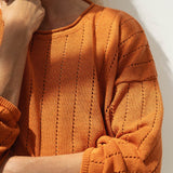 Sofie Orange Linen Sweater - Näz - Sustainable Fashion Made in Portugal