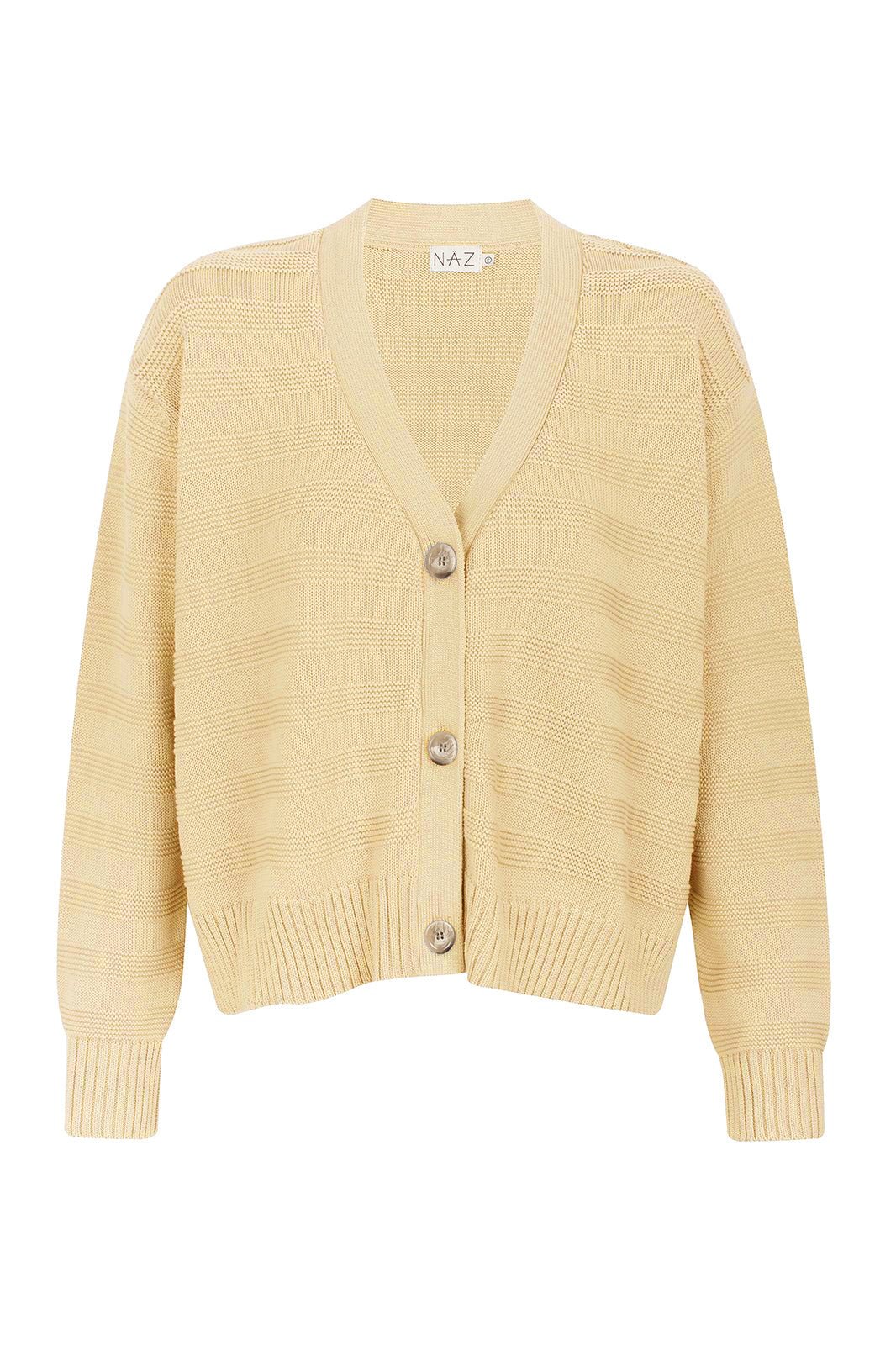 Sophia Yellow Cotton Cardigan - Näz - Sustainable Fashion Made in Portugal
