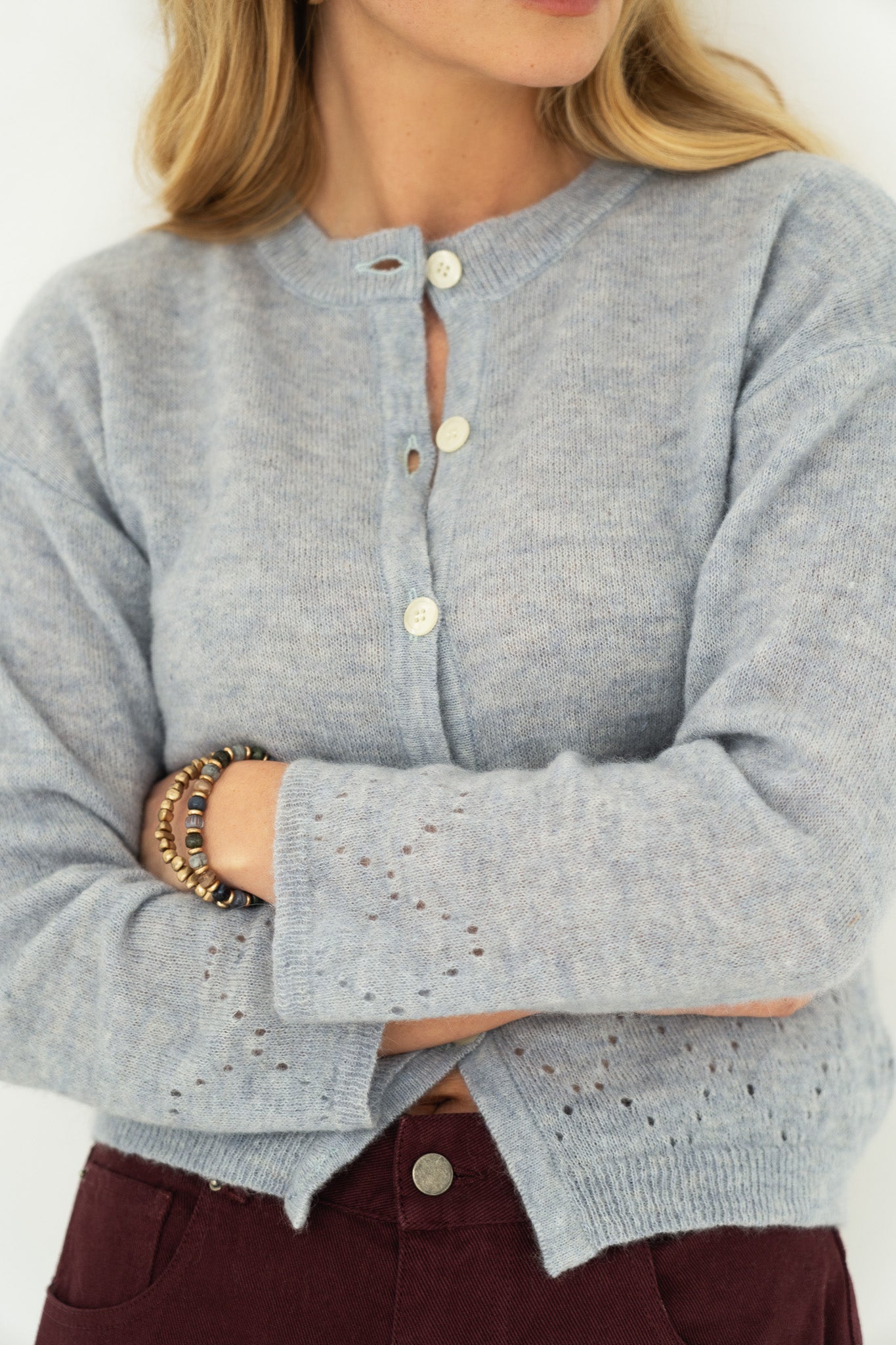 Vicky Blue Alpaca Cardigan - Näz-Sustainable Fashion Made in Portugal