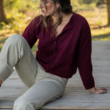 Vicky Bordeaux Alpaca Cardigan - Näz-Sustainable Fashion Made in Portugal