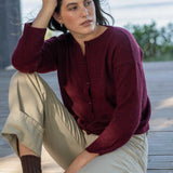 Vicky Bordeaux Alpaca Cardigan - Näz-Sustainable Fashion Made in Portugal