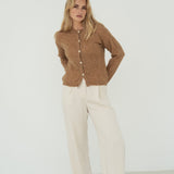 Vicky Camel Alpaca Cardigan - Näz-Sustainable Fashion Made in Portugal