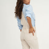 Naz women corduroy cotton overalls in white. Made in Portugal.