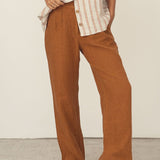 naz women high-waisted linen trousers 