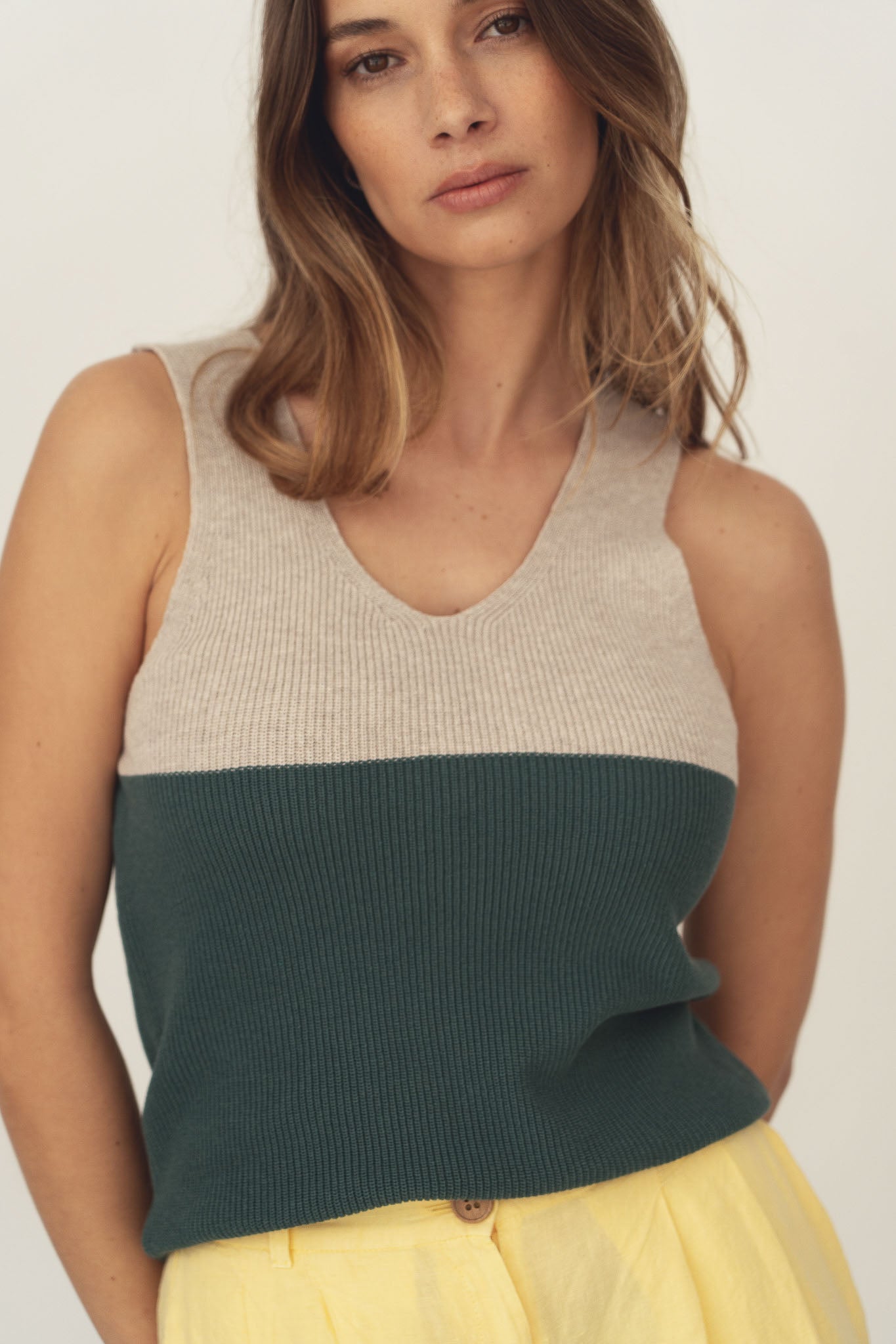 naz women sleeveless summer cotton knit top 