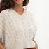 Naz women's recycled wool vest with cropped cut in white. Made in Portugal. 