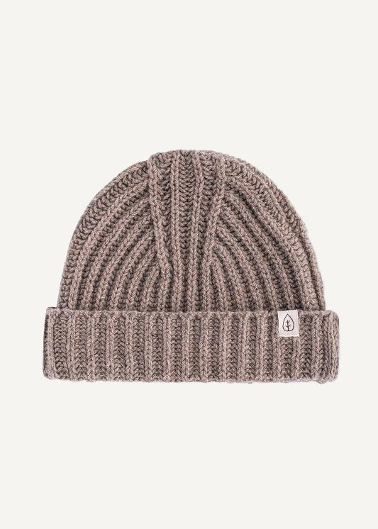 Cozy up in style this winter with Naz women's recycled wool beanie in camel.